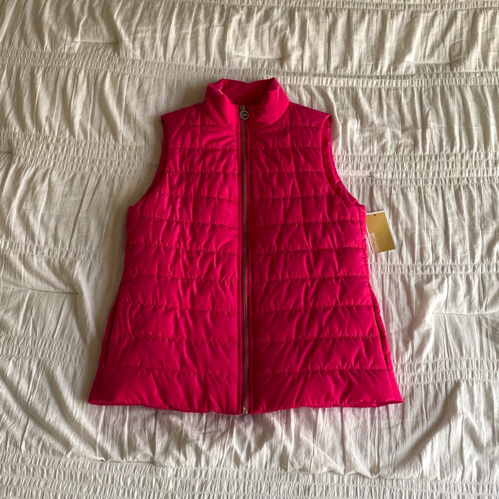 MICHAEL KORS Electric Pink Puffer Vest Women’s Extra-small